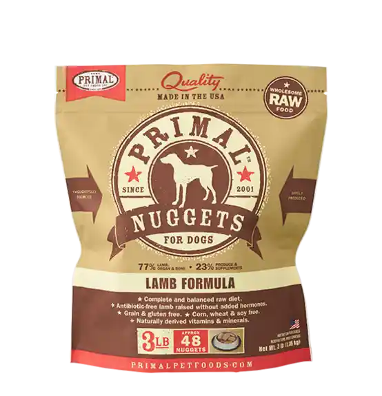 Raw Frozen Canine Lamb Formula Nuggets Dog Food 6-lb