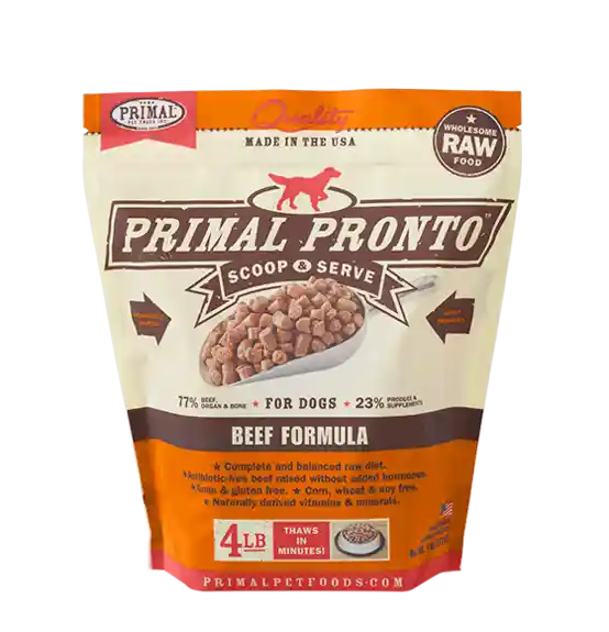 Pronto Raw Beef Frozen Dog Food 4-lb