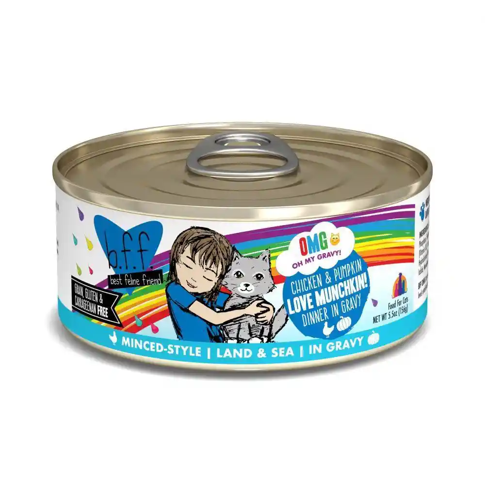 Bff Oh My Gravy Love Munchkin Grain Free Chicken & Pumpkin In Gravy Canned Cat Food 2.8