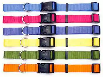 Adjustable Dog Collar With Plastic Buckle, Pink Flamingo, 5/8" X 10"-14"
