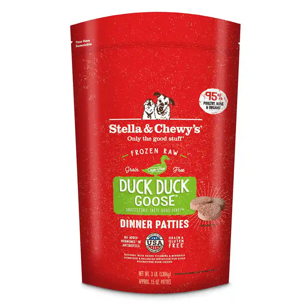 Dinner Patties Duck Goose Frozen Raw Dog Food 3-lb